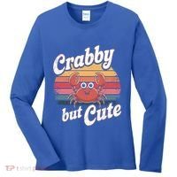Crabby But Cute Retro Crabbing Seafood Crabber Crabs Gift Women's Long Sleeve Shirt thumb 0