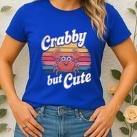 Crabby But Cute Retro Crabbing Seafood Crabber Crabs Gift Women's T-Shirt thumb 2