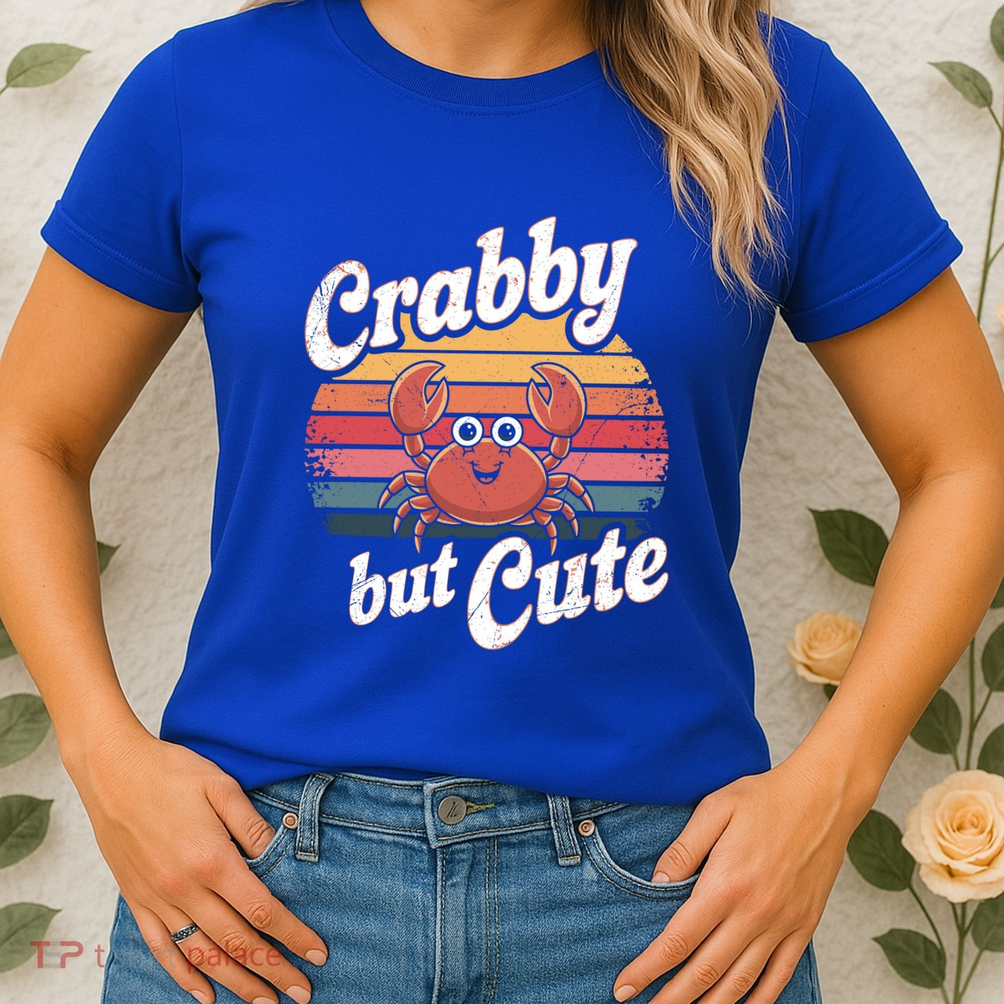 Crabby But Cute Retro Crabbing Seafood Crabber Crabs Gift Women's T-Shirt