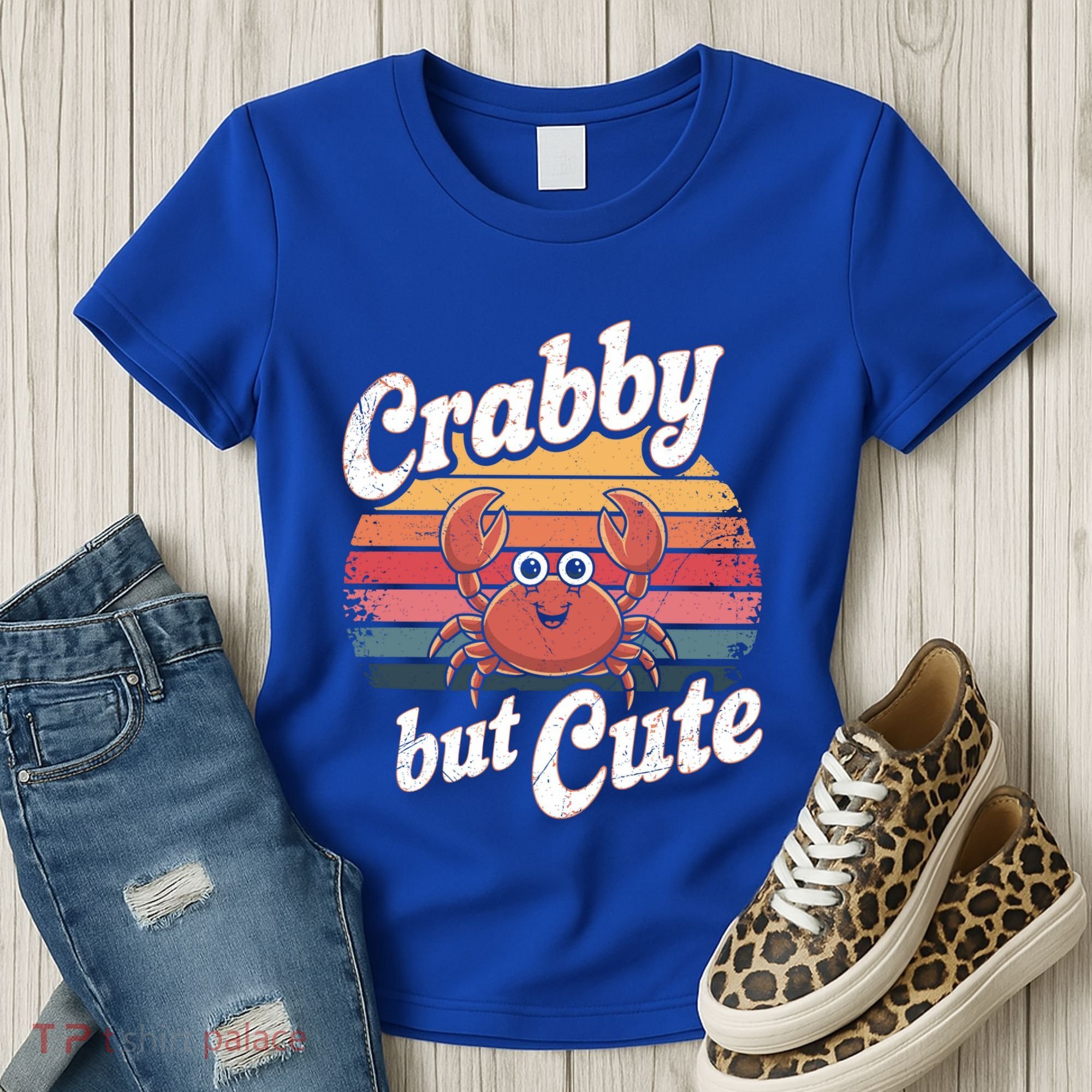 Crabby But Cute Retro Crabbing Seafood Crabber Crabs Gift Women's T-Shirt