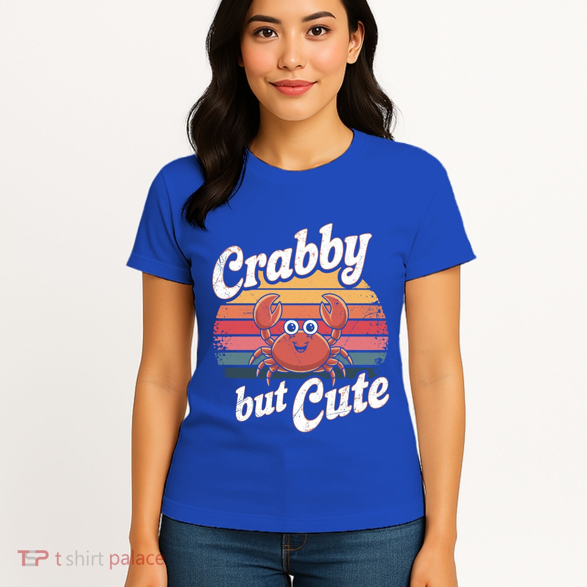 Crabby But Cute Retro Crabbing Seafood Crabber Crabs Gift Women's T-Shirt