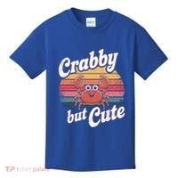 Crabby But Cute Retro Crabbing Seafood Crabber Crabs Gift Kids T-Shirt thumb 0