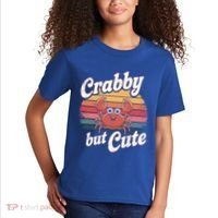 Crabby But Cute Retro Crabbing Seafood Crabber Crabs Gift Kids T-Shirt thumb 2