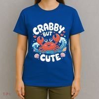Crabby But Cute Sea Animal Crabber Crab Fisher Cute Gift T-Shirt thumb 4