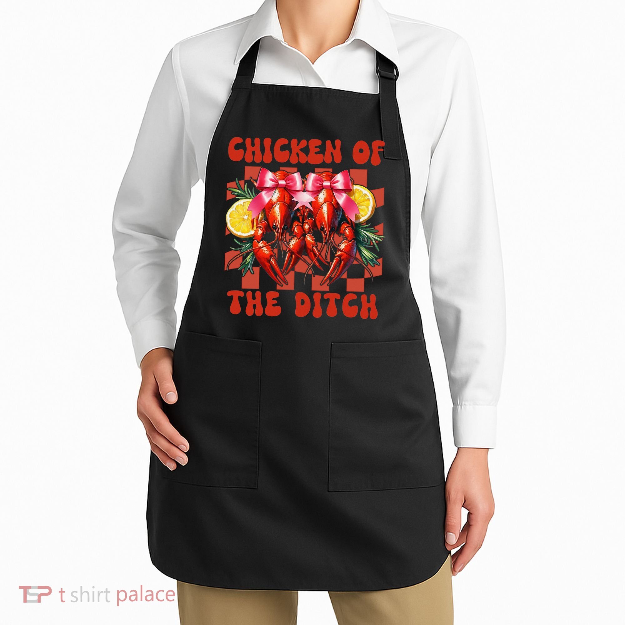 Crawfish Boil Coquette Bow Cajun Seafood Chicken Of Ditch Apron