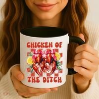 Crawfish Boil Coquette Bow Cajun Seafood Chicken Of Ditch Coffee Mug thumb 3