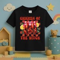 Crawfish Boil Coquette Bow Cajun Seafood Chicken Of Ditch Toddler T-Shirt thumb 3