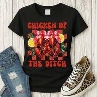 Crawfish Boil Coquette Bow Cajun Seafood Chicken Of Ditch Women's T-Shirt thumb 3