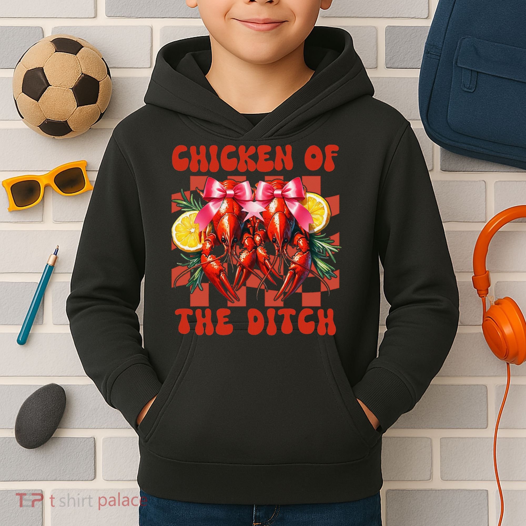 Crawfish Boil Coquette Bow Cajun Seafood Chicken Of Ditch Kids Hoodie