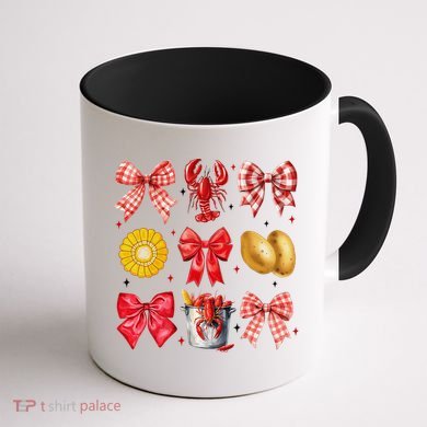 Coquette Bow Crawfish Boil Girl Aesthetic Funny Girl Women Coffee Mug back