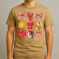 Coquette Bow Crawfish Boil Girl Aesthetic Funny Girl Women T-Shirt thumb 3