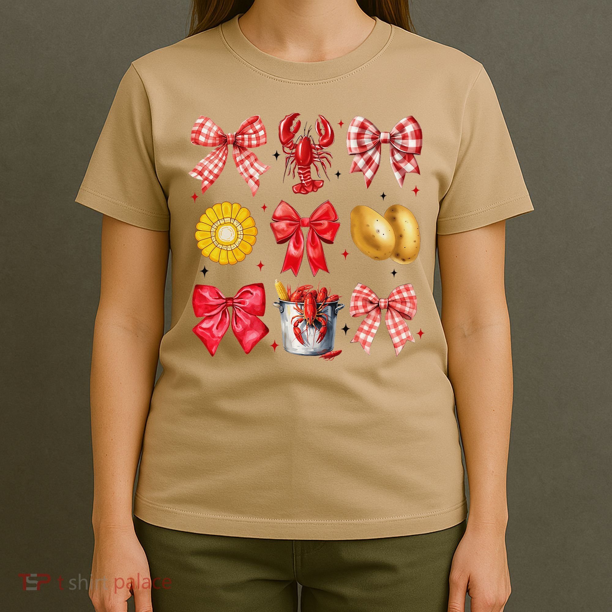 Coquette Bow Crawfish Boil Girl Aesthetic Funny Girl Women T-Shirt