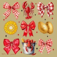 Coquette Bow Crawfish Boil Girl Aesthetic Funny Girl Women T-Shirt thumb 7