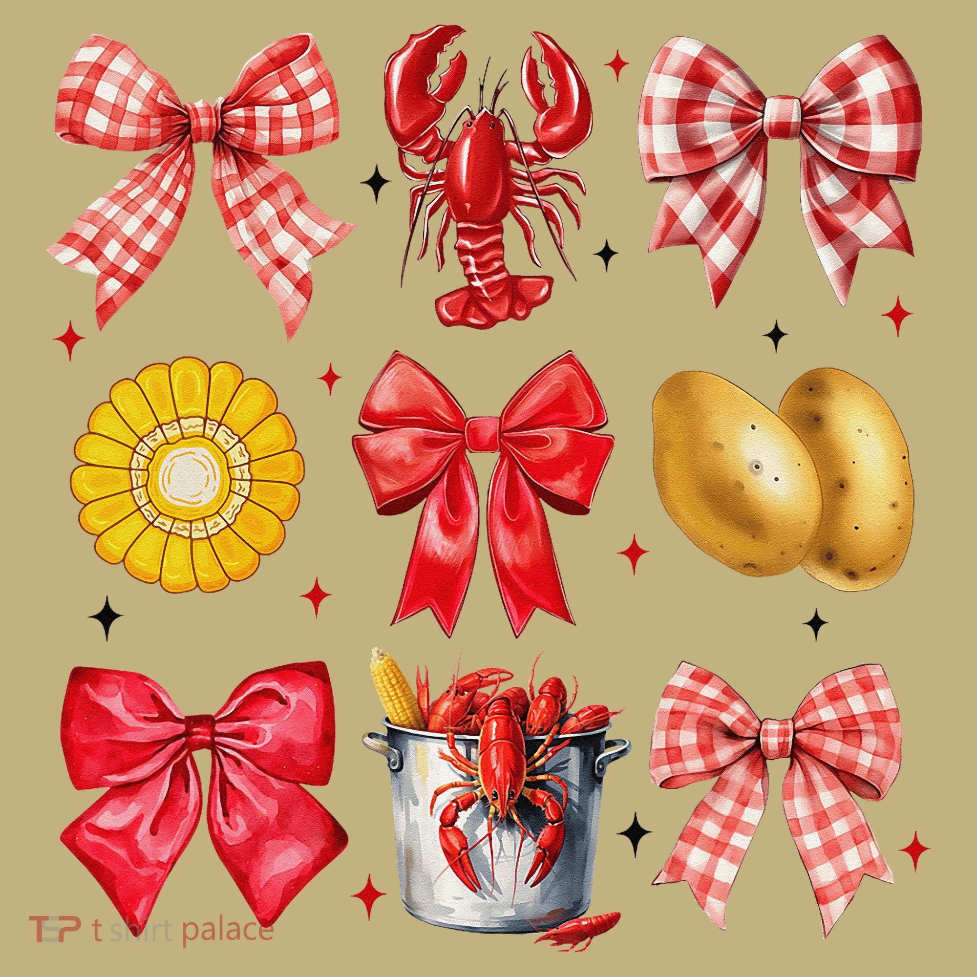 Coquette Bow Crawfish Boil Girl Aesthetic Funny Girl Women T-Shirt