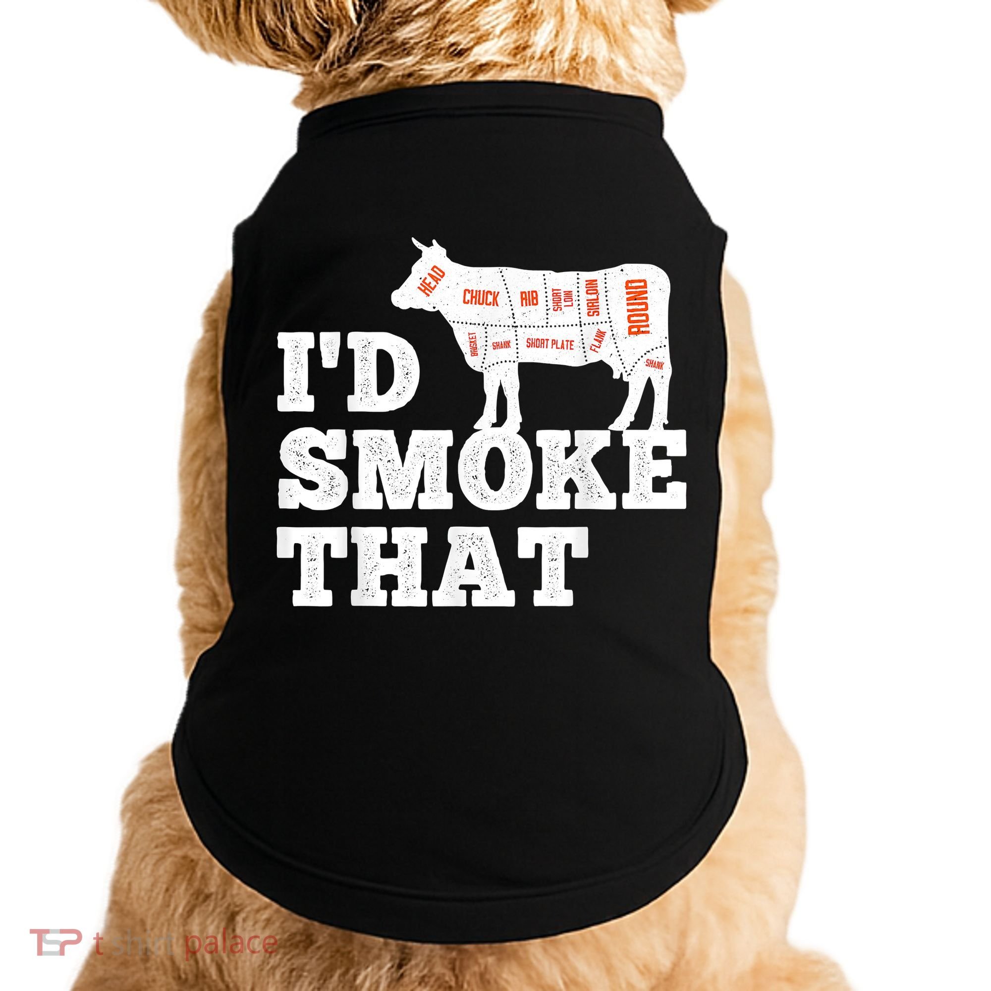 Chef Butcher Cook BBQ I'd Smoke That Funny Barbecue Cow Doggie Tank