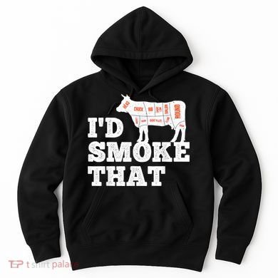 Chef Butcher Cook BBQ I'd Smoke That Funny Barbecue Cow Hoodie