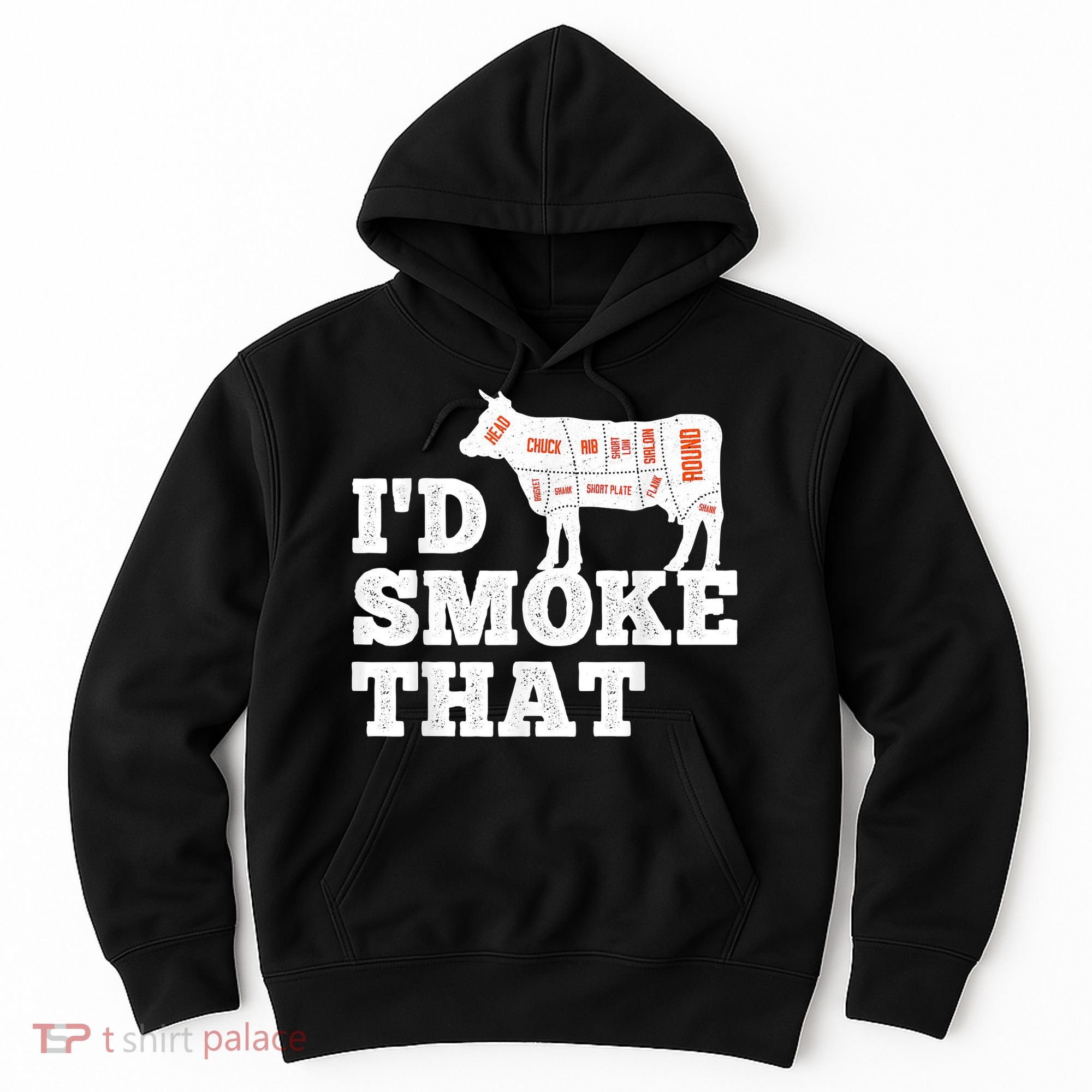 Chef Butcher Cook BBQ I'd Smoke That Funny Barbecue Cow Hoodie