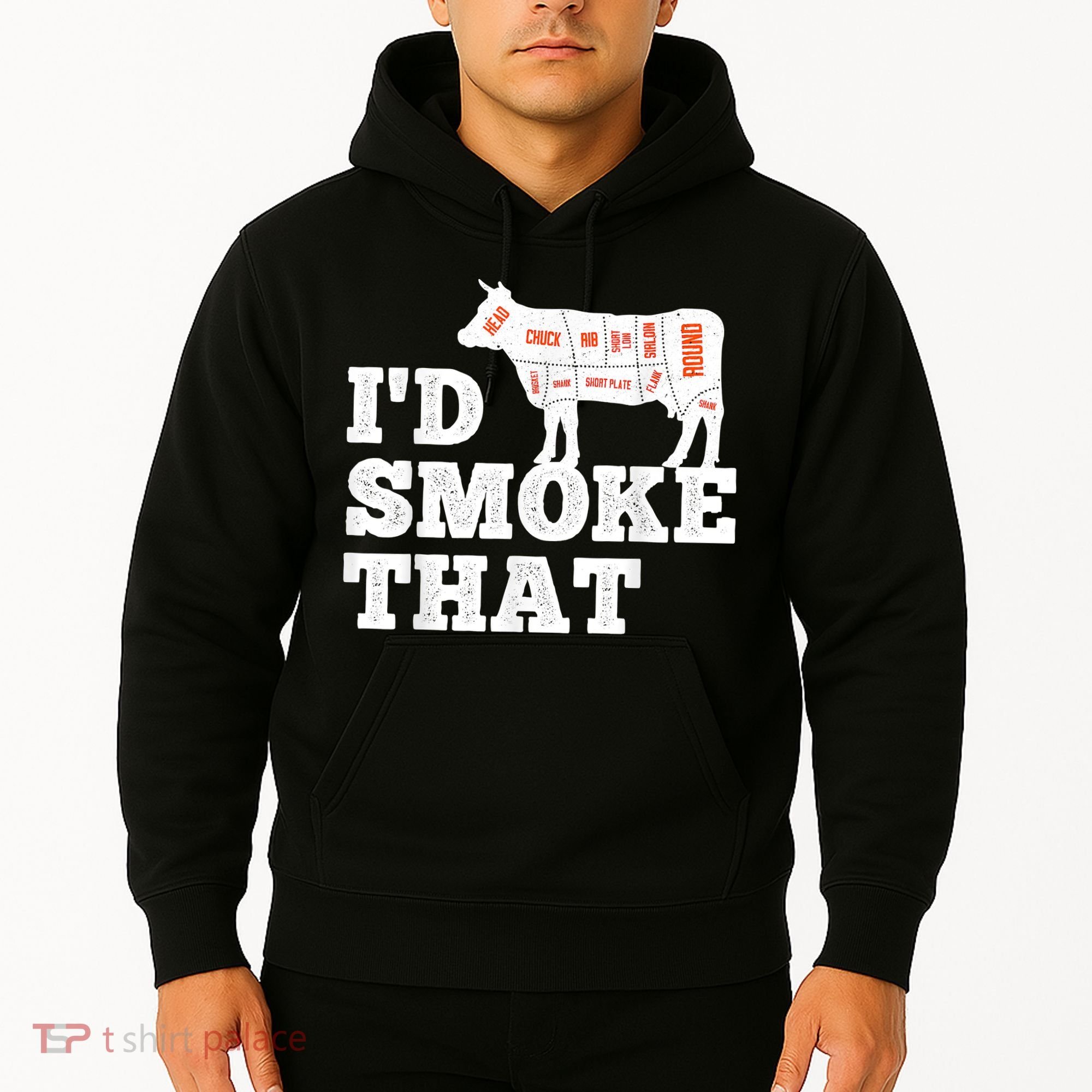 Chef Butcher Cook BBQ I'd Smoke That Funny Barbecue Cow Hoodie