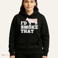 Chef Butcher Cook BBQ I'd Smoke That Funny Barbecue Cow Hoodie thumb 5