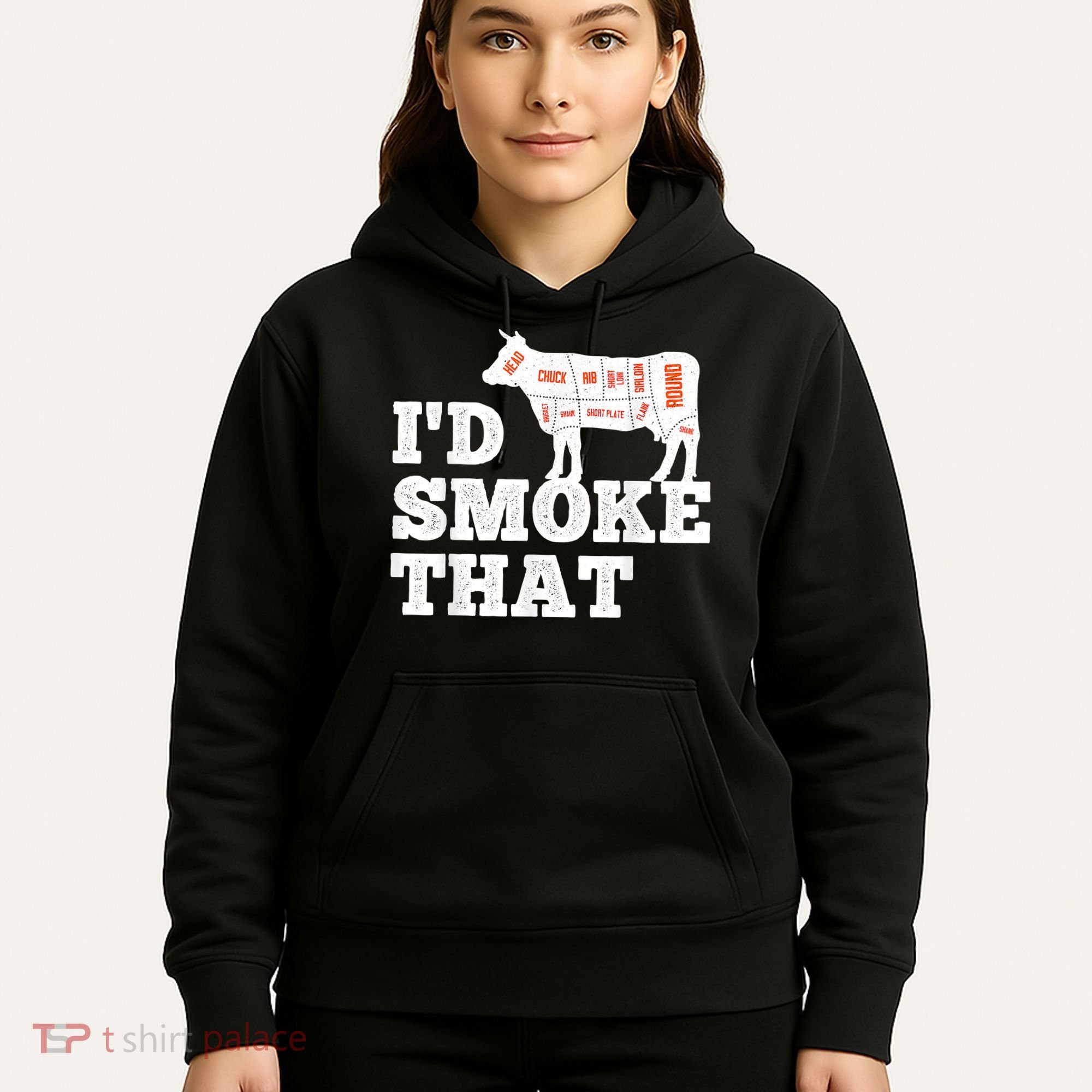 Chef Butcher Cook BBQ I'd Smoke That Funny Barbecue Cow Hoodie