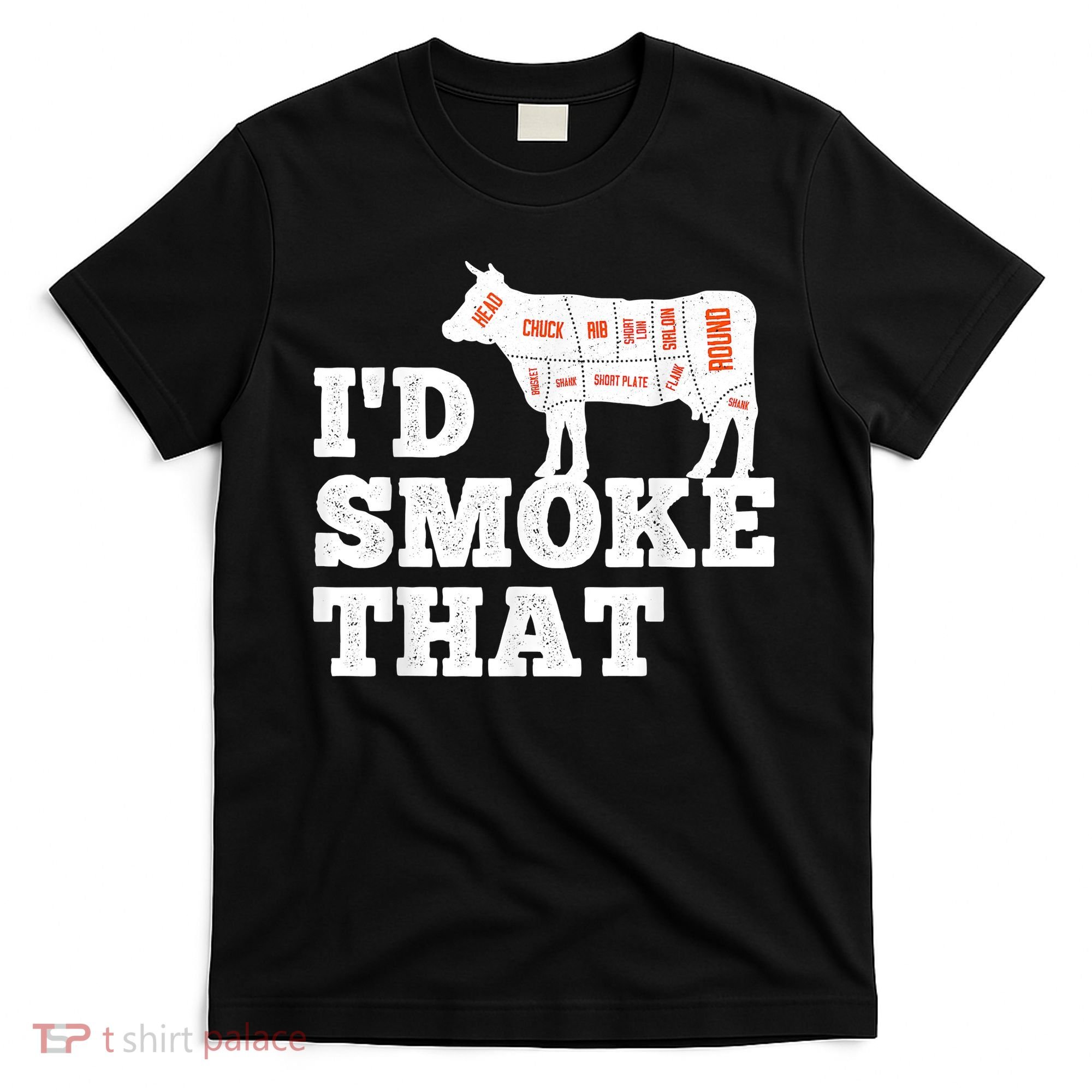 Chef Butcher Cook BBQ I'd Smoke That Funny Barbecue Cow T-Shirt