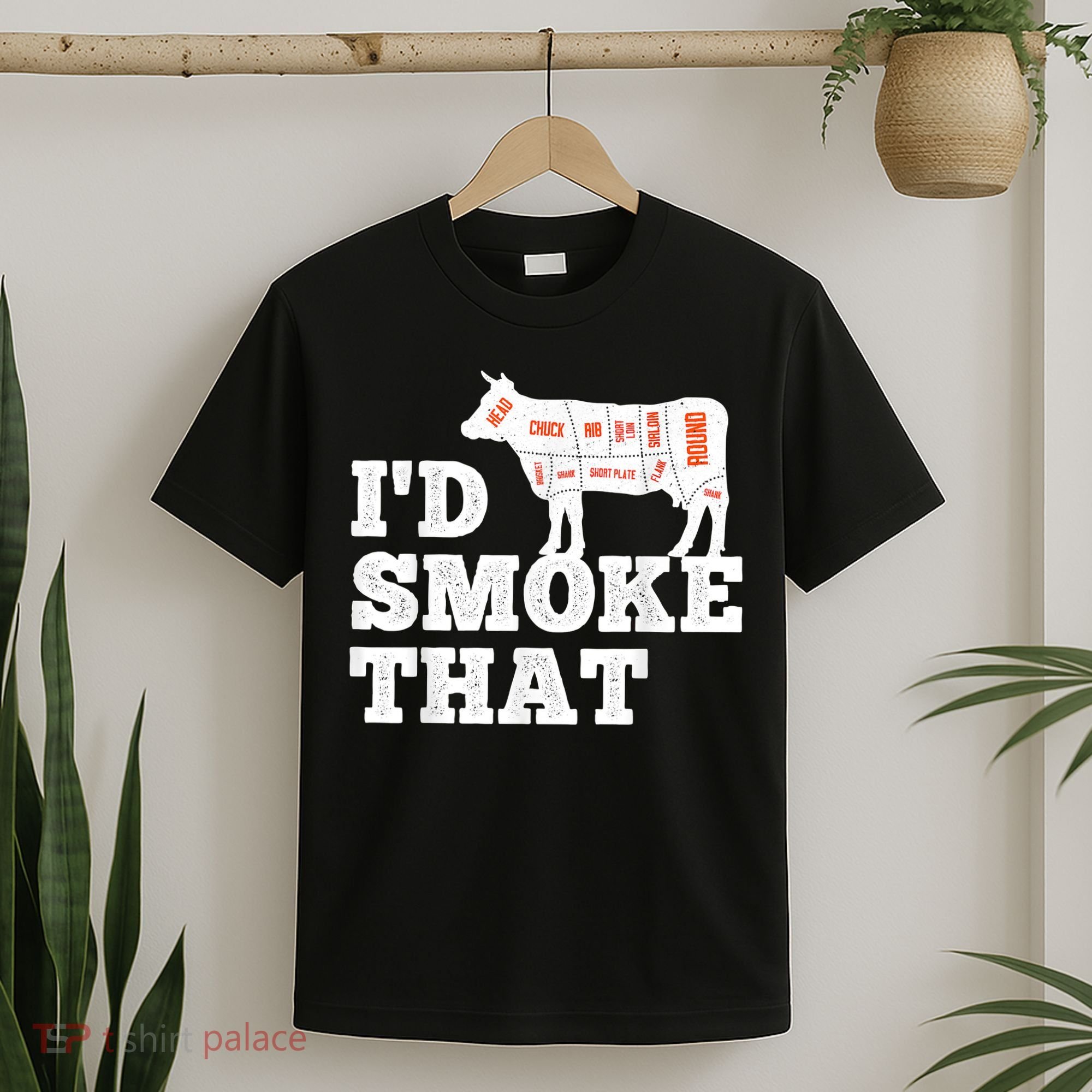 Chef Butcher Cook BBQ I'd Smoke That Funny Barbecue Cow T-Shirt