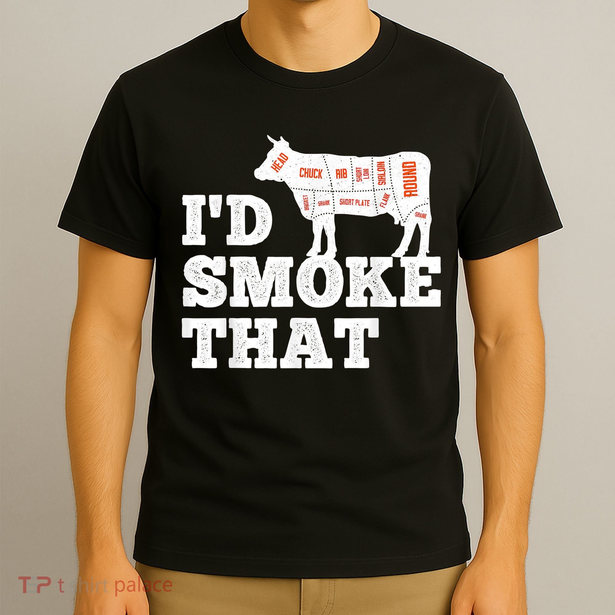 Chef Butcher Cook BBQ I'd Smoke That Funny Barbecue Cow T-Shirt