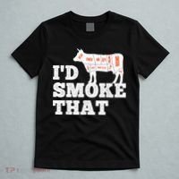 Chef Butcher Cook BBQ I'd Smoke That Funny Barbecue Cow T-Shirt thumb 5