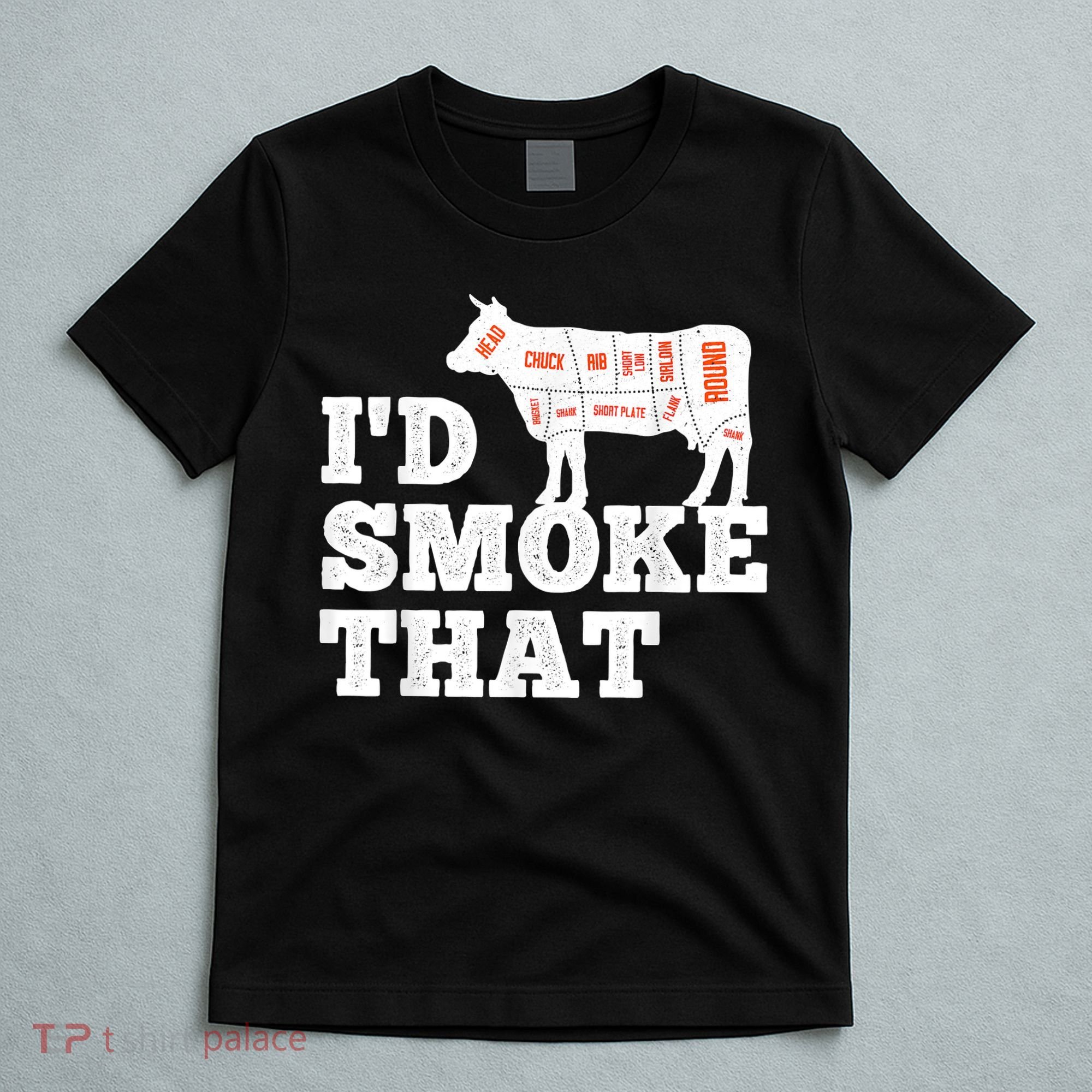 Chef Butcher Cook BBQ I'd Smoke That Funny Barbecue Cow T-Shirt