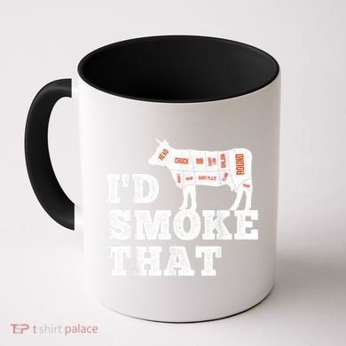 Chef Butcher Cook BBQ I'd Smoke That Funny Barbecue Cow Coffee Mug
