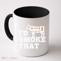 Chef Butcher Cook BBQ I'd Smoke That Funny Barbecue Cow Coffee Mug thumb 0