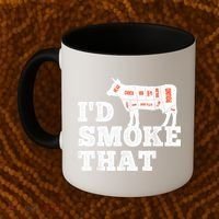 Chef Butcher Cook BBQ I'd Smoke That Funny Barbecue Cow Coffee Mug thumb 2