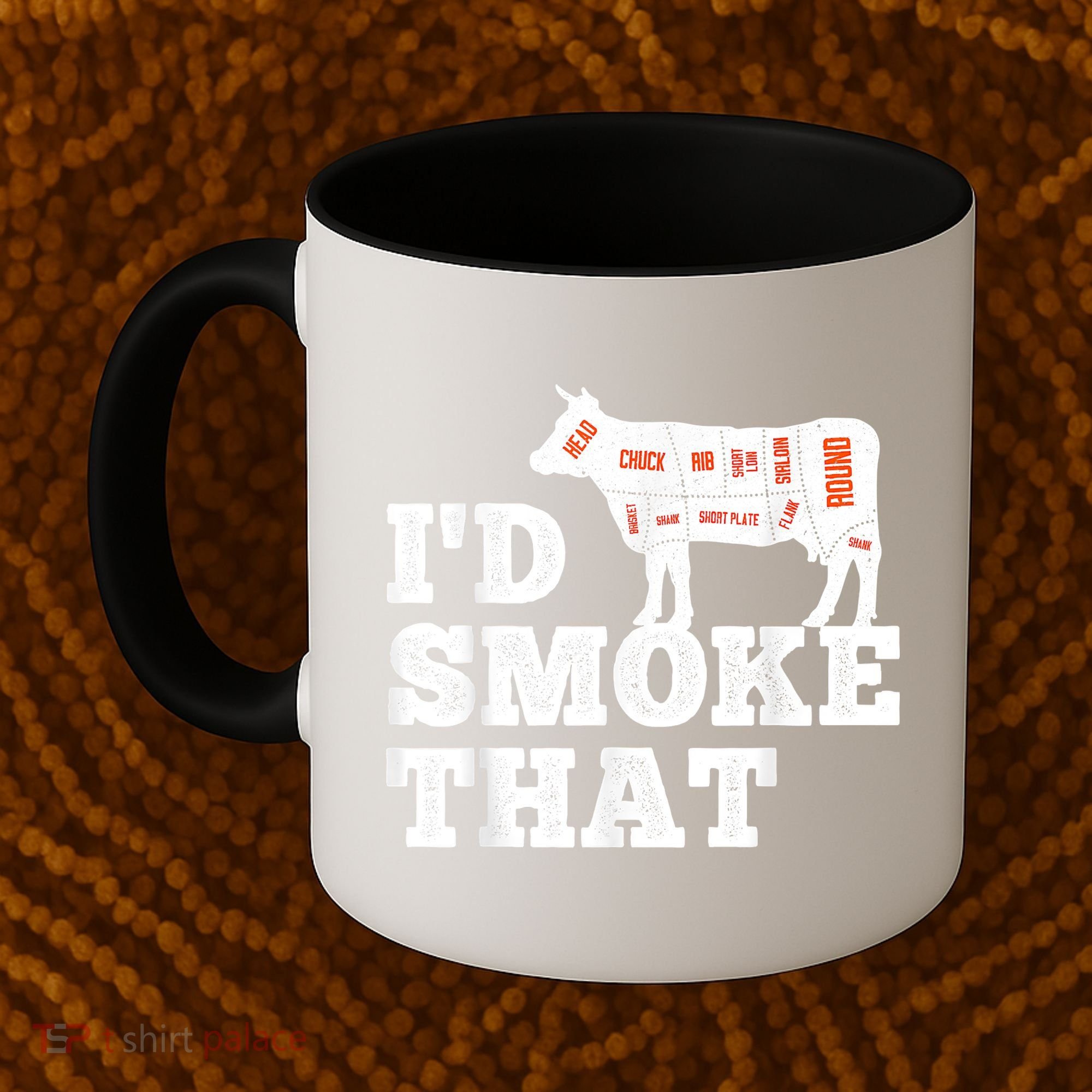 Chef Butcher Cook BBQ I'd Smoke That Funny Barbecue Cow Coffee Mug