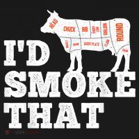Chef Butcher Cook BBQ I'd Smoke That Funny Barbecue Cow Women's Hoodie thumb 2