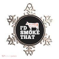 Chef Butcher Cook BBQ I'd Smoke That Funny Barbecue Cow Ornament thumb 0