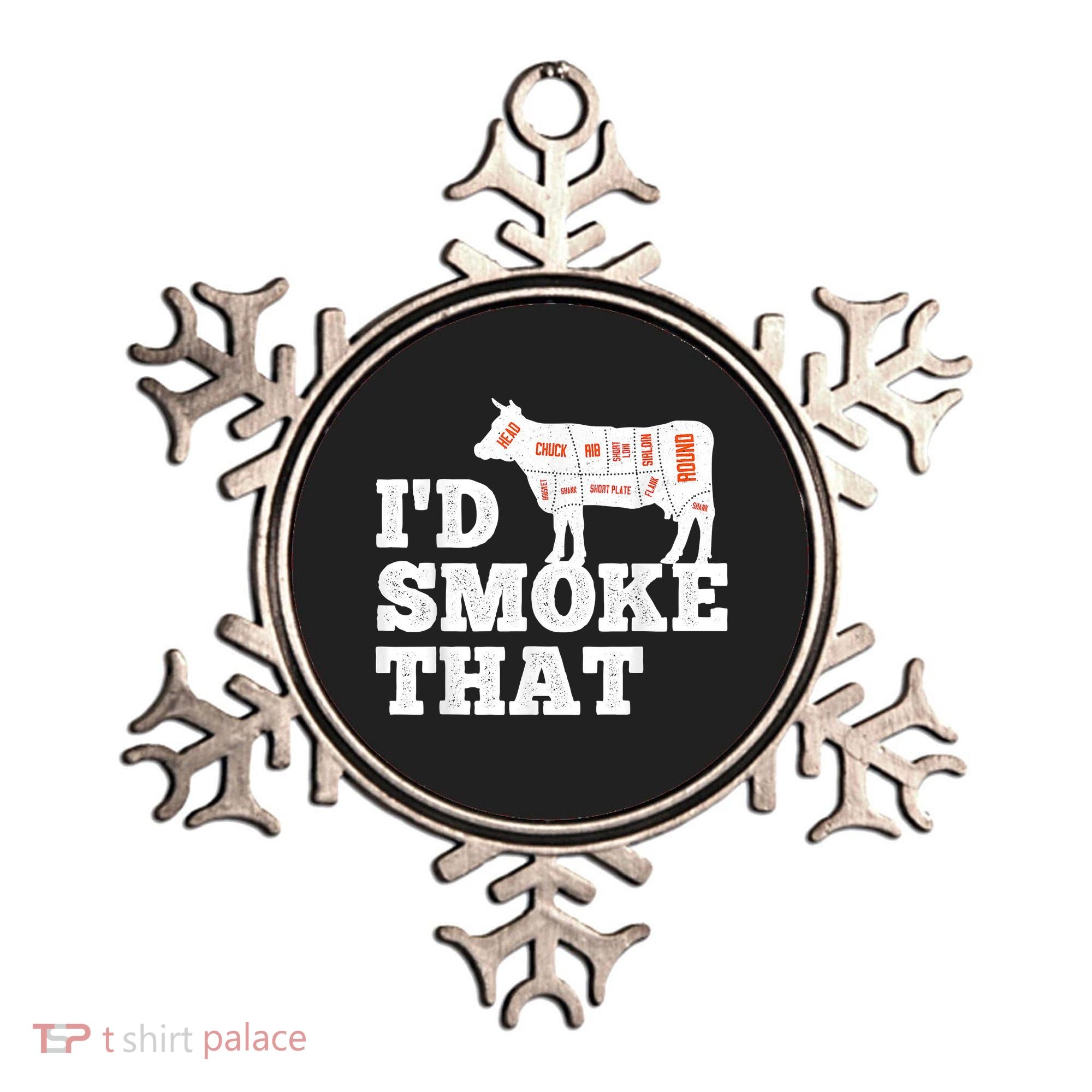 Chef Butcher Cook BBQ I'd Smoke That Funny Barbecue Cow Ornament