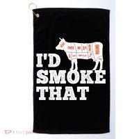 Chef Butcher Cook BBQ I'd Smoke That Funny Barbecue Cow Golf Towel thumb 0