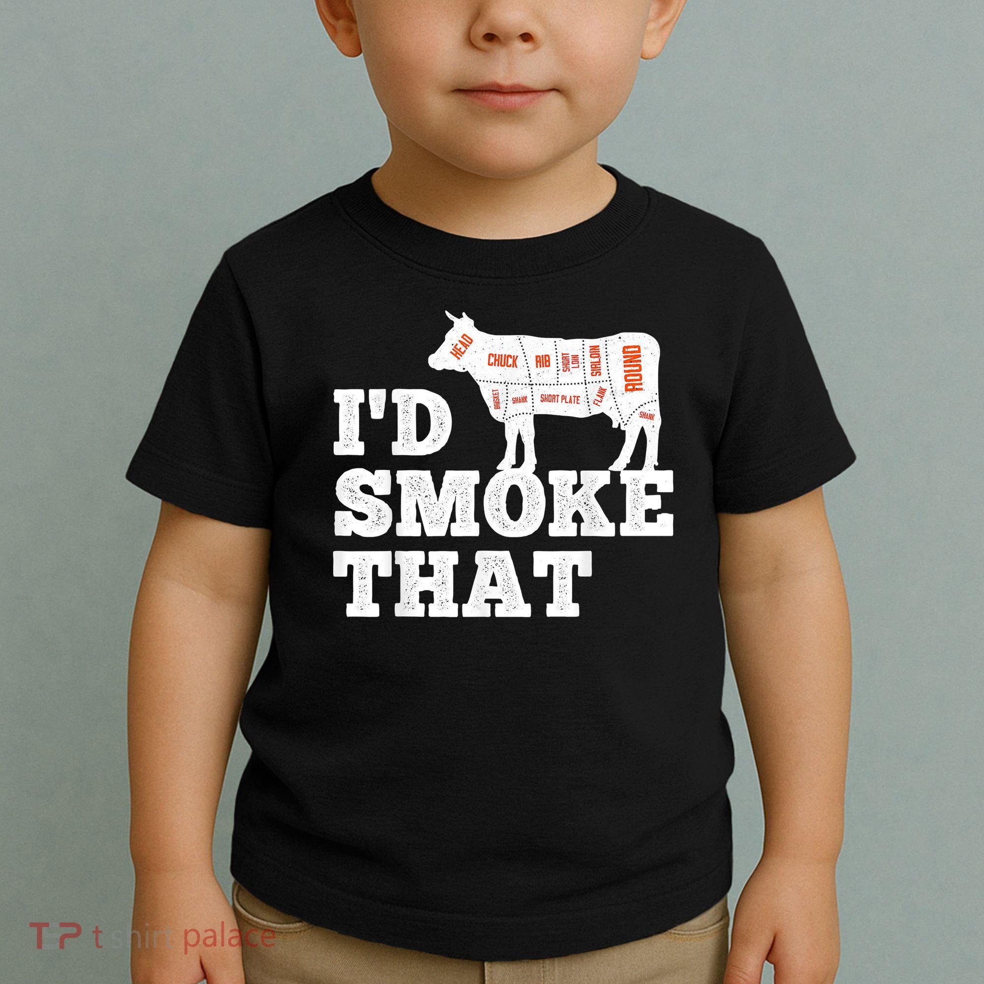 Chef Butcher Cook BBQ I'd Smoke That Funny Barbecue Cow Toddler T-Shirt
