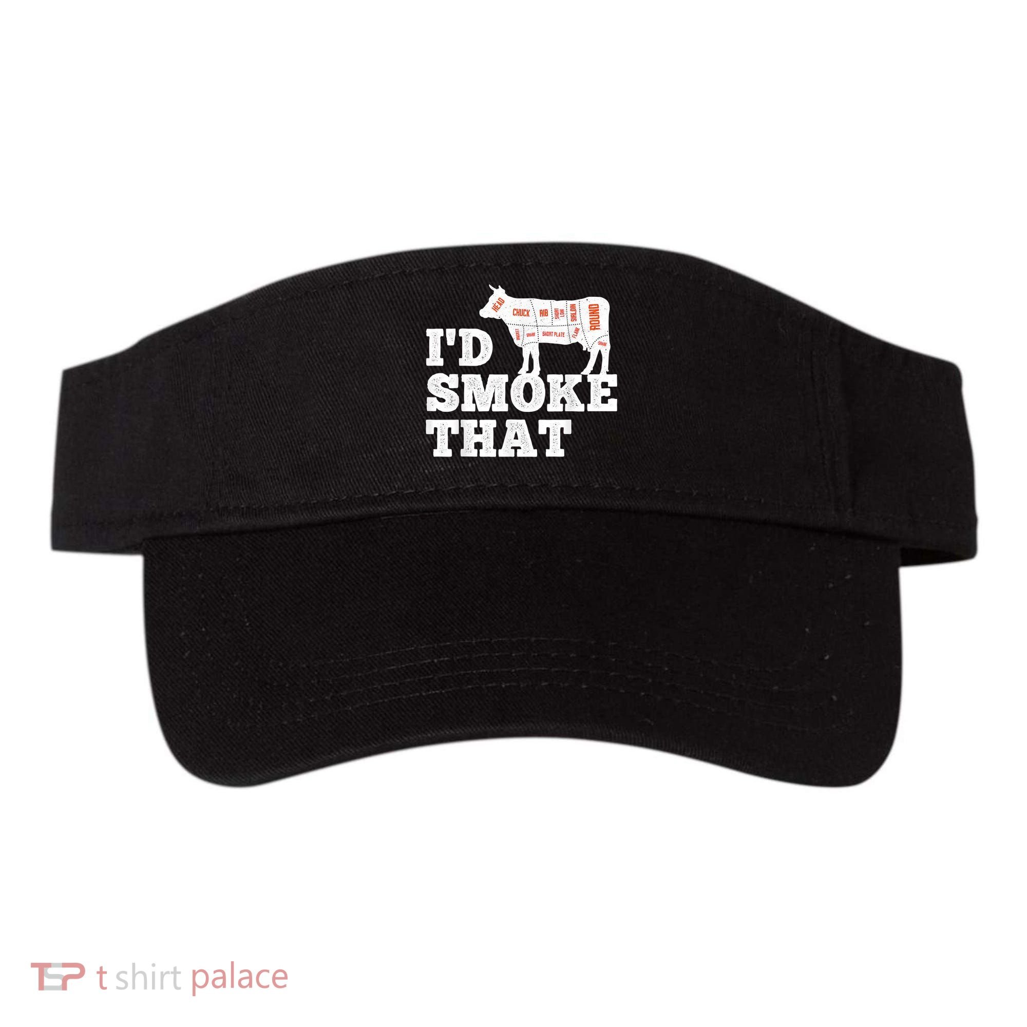 Chef Butcher Cook BBQ I'd Smoke That Funny Barbecue Cow Visor
