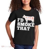 Chef Butcher Cook BBQ I'd Smoke That Funny Barbecue Cow Kids T-Shirt thumb 2
