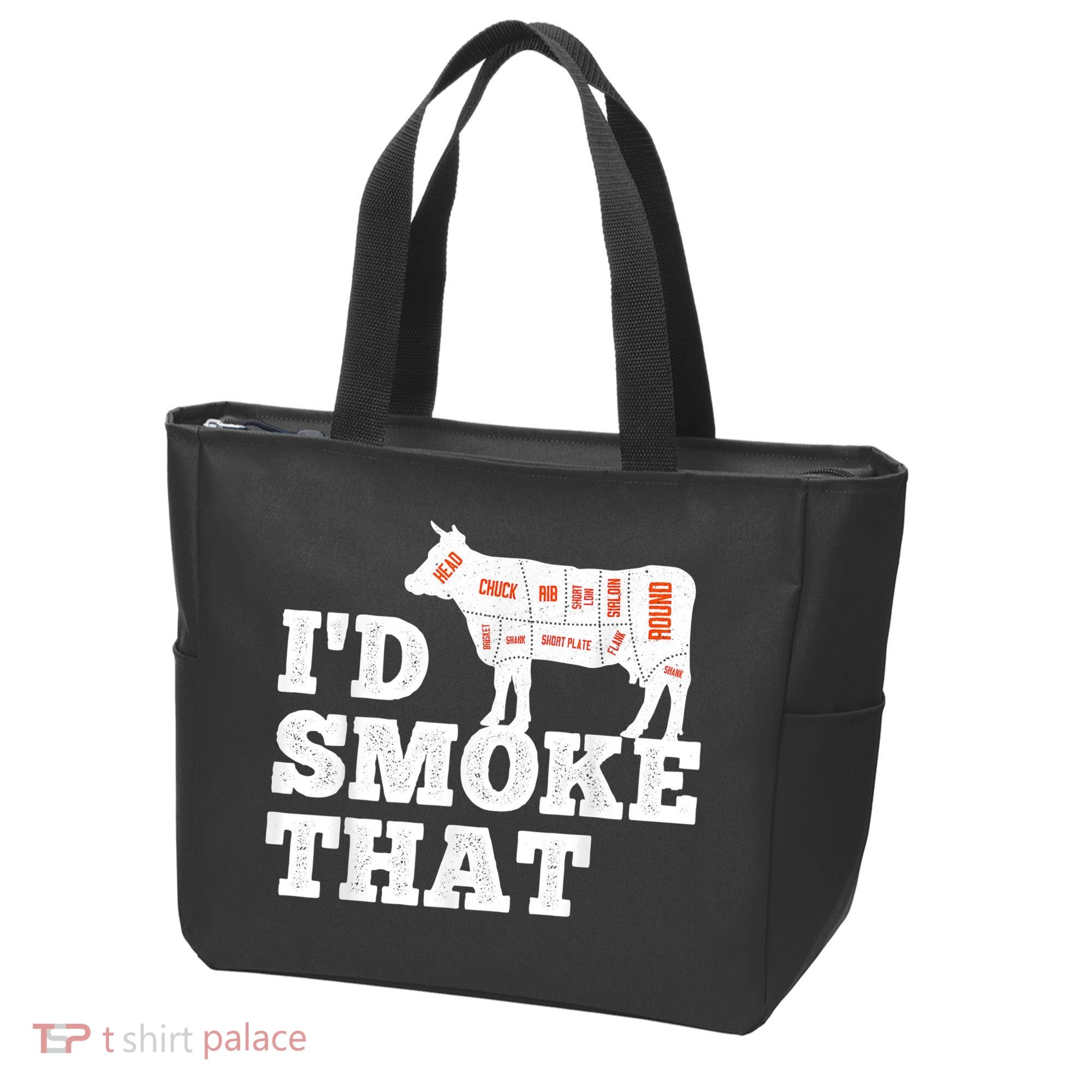 Chef Butcher Cook BBQ I'd Smoke That Funny Barbecue Cow Tote Bag