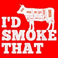 Chef Butcher Cook BBQ I'd Smoke That Funny Barbecue Cow Santa Hat thumb 1