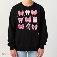 Coquette Bow Cute Teeth Dentist Squad Dental Assistant Women's Sweatshirt thumb 0