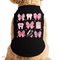 Coquette Bow Cute Teeth Dentist Squad Dental Assistant Doggie Tank thumb 0