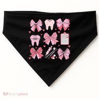 Coquette Bow Cute Teeth Dentist Squad Dental Assistant USA-Made Doggie Bandana thumb 0