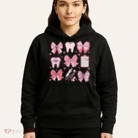 Coquette Bow Cute Teeth Dentist Squad Dental Assistant Hoodie thumb 5