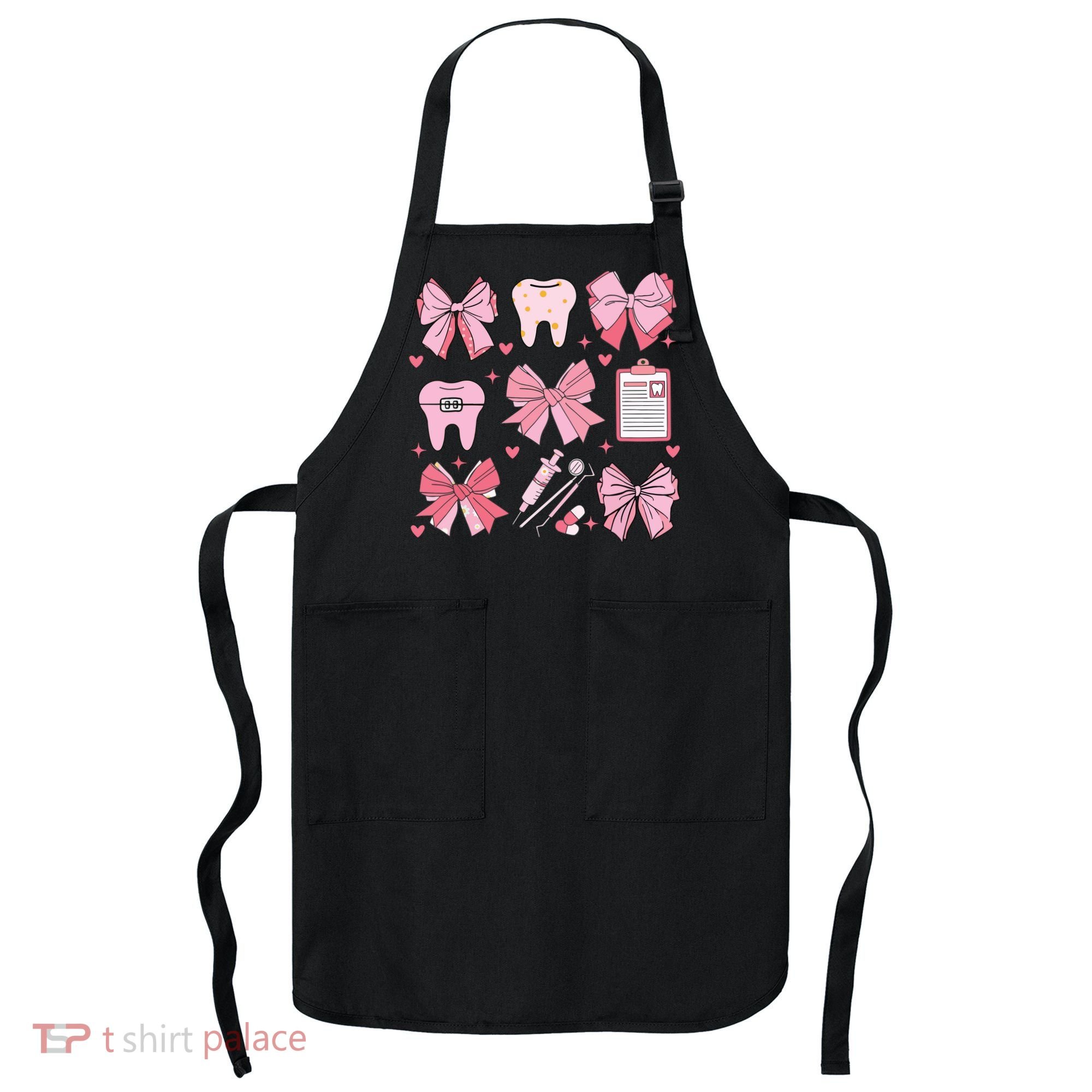Coquette Bow Cute Teeth Dentist Squad Dental Assistant Apron
