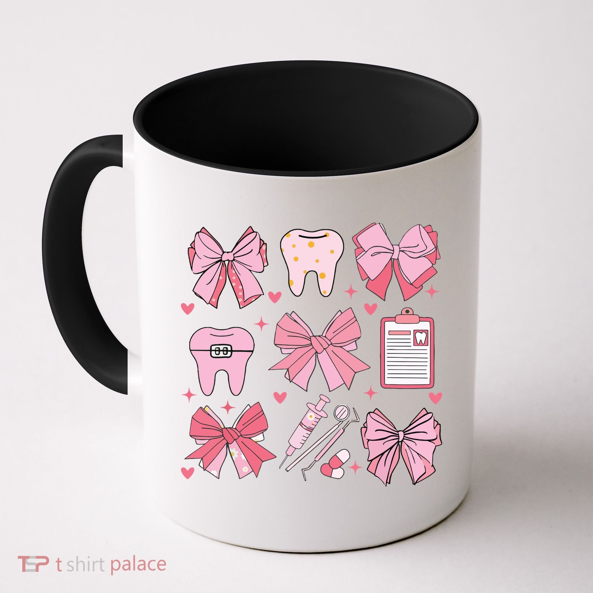 Coquette Bow Cute Teeth Dentist Squad Dental Assistant Coffee Mug