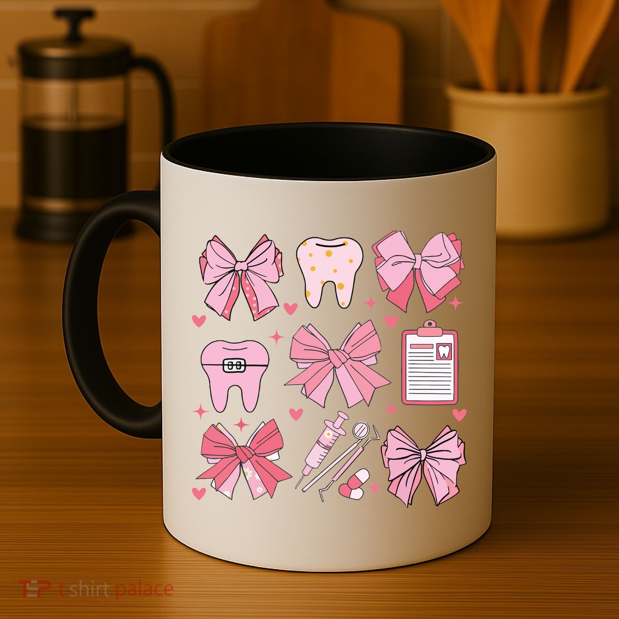 Coquette Bow Cute Teeth Dentist Squad Dental Assistant Coffee Mug