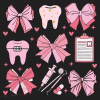 Coquette Bow Cute Teeth Dentist Squad Dental Assistant Tumbler thumb 3